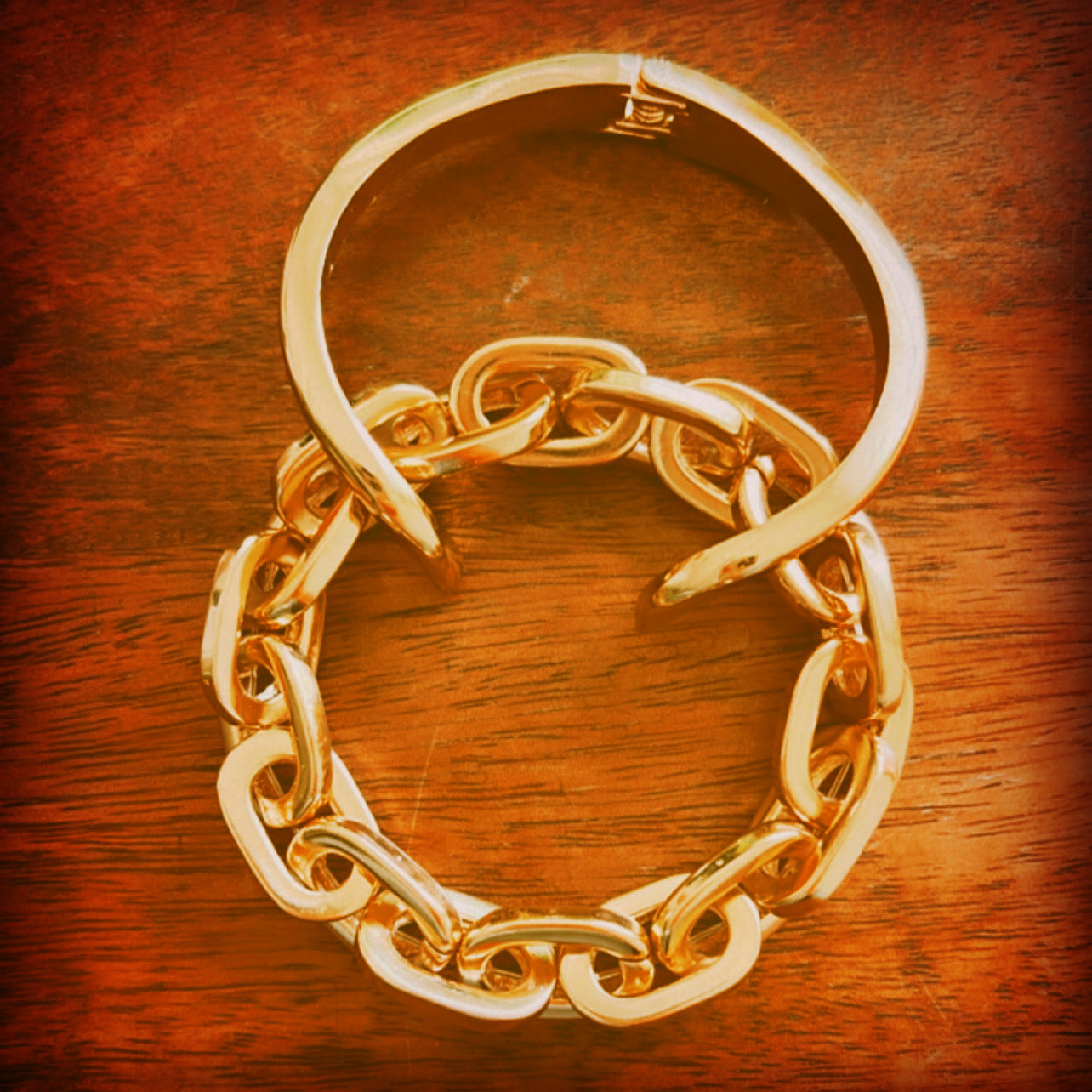 Open Gold Bangle Bracelet