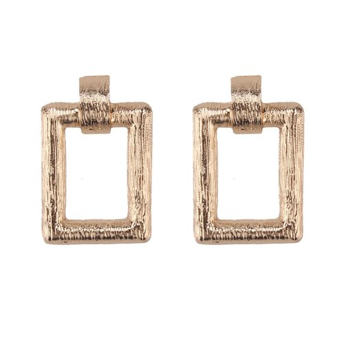 Square One Gold Earrings