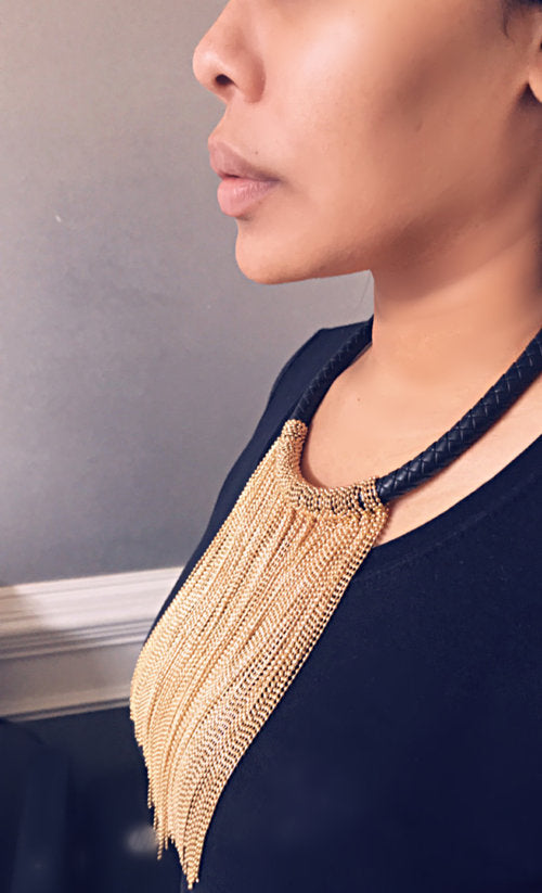 Fringe Chain Gold Necklace