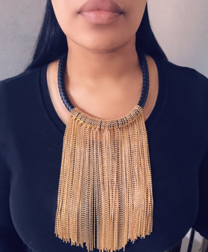Fringe Chain Gold Necklace