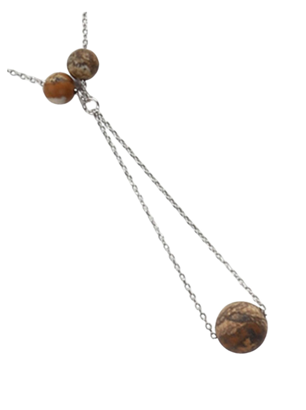 Ball Y Drop with Topaz Stone Necklace