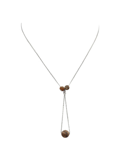 Ball Y Drop with Topaz Stone Necklace